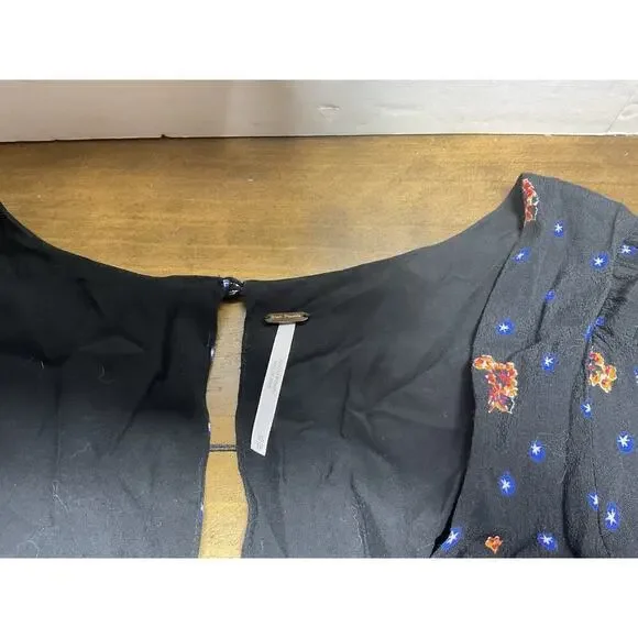 Free People Two Faces Mini Dress Black Floral Size XS - Picture 3 of 12